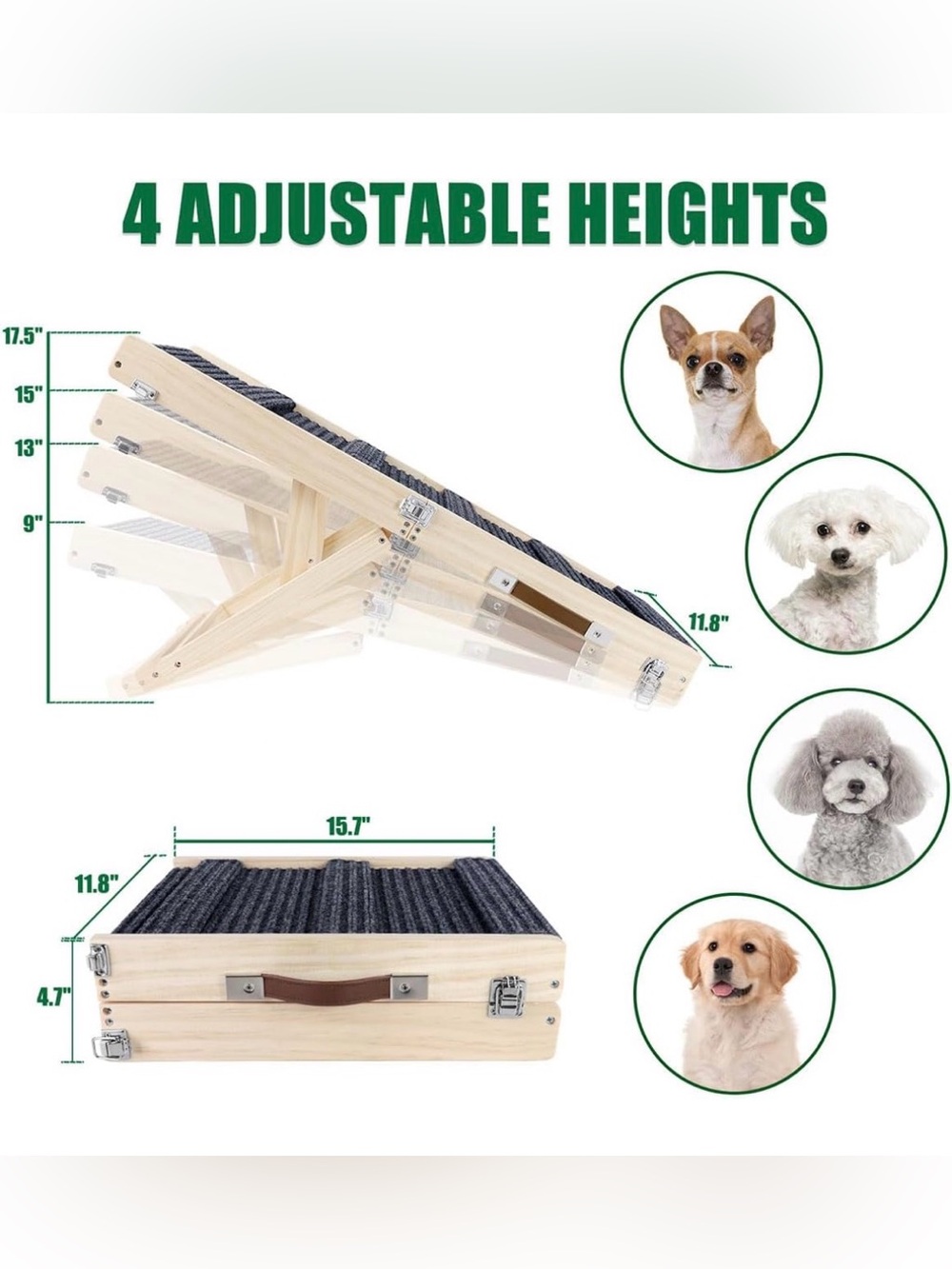 New Portable Wood Foldable Ramp pet stairs for elderly small dog or cat - Picture 5 of 5